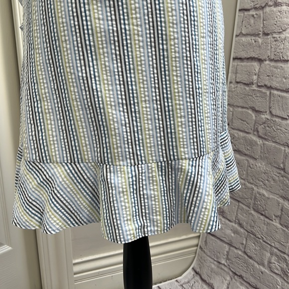 Draper James striped blue & white ruffle wrap dress - Picture 6 of 11